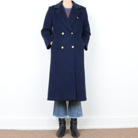 Navy Wool Tailored Coat