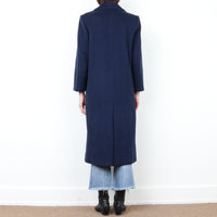 Navy Wool Tailored Coat