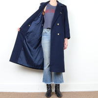 Navy Wool Tailored Coat