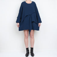 Draped Cotton Mini Dress