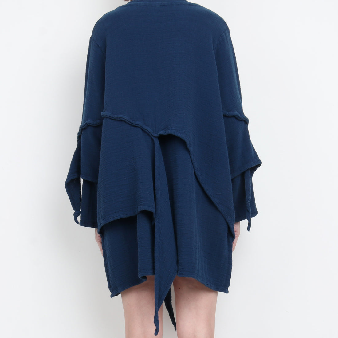 Draped Cotton Mini Dress