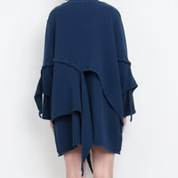 Draped Cotton Mini Dress