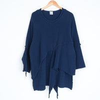 Draped Cotton Mini Dress