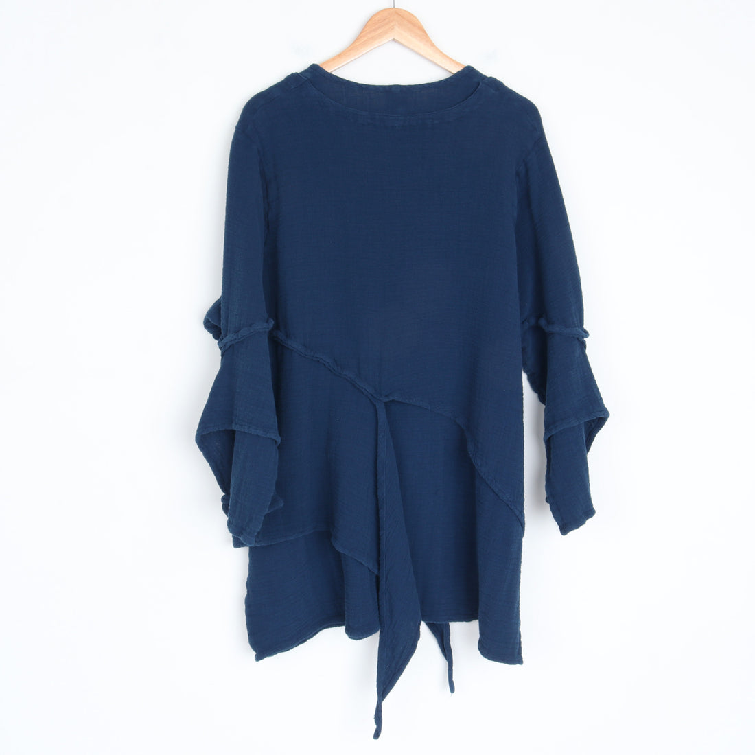 Draped Cotton Mini Dress