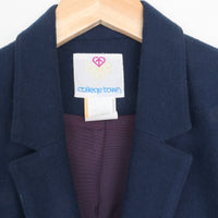 70s Navy 100% Wool Crop Blazer XS/S