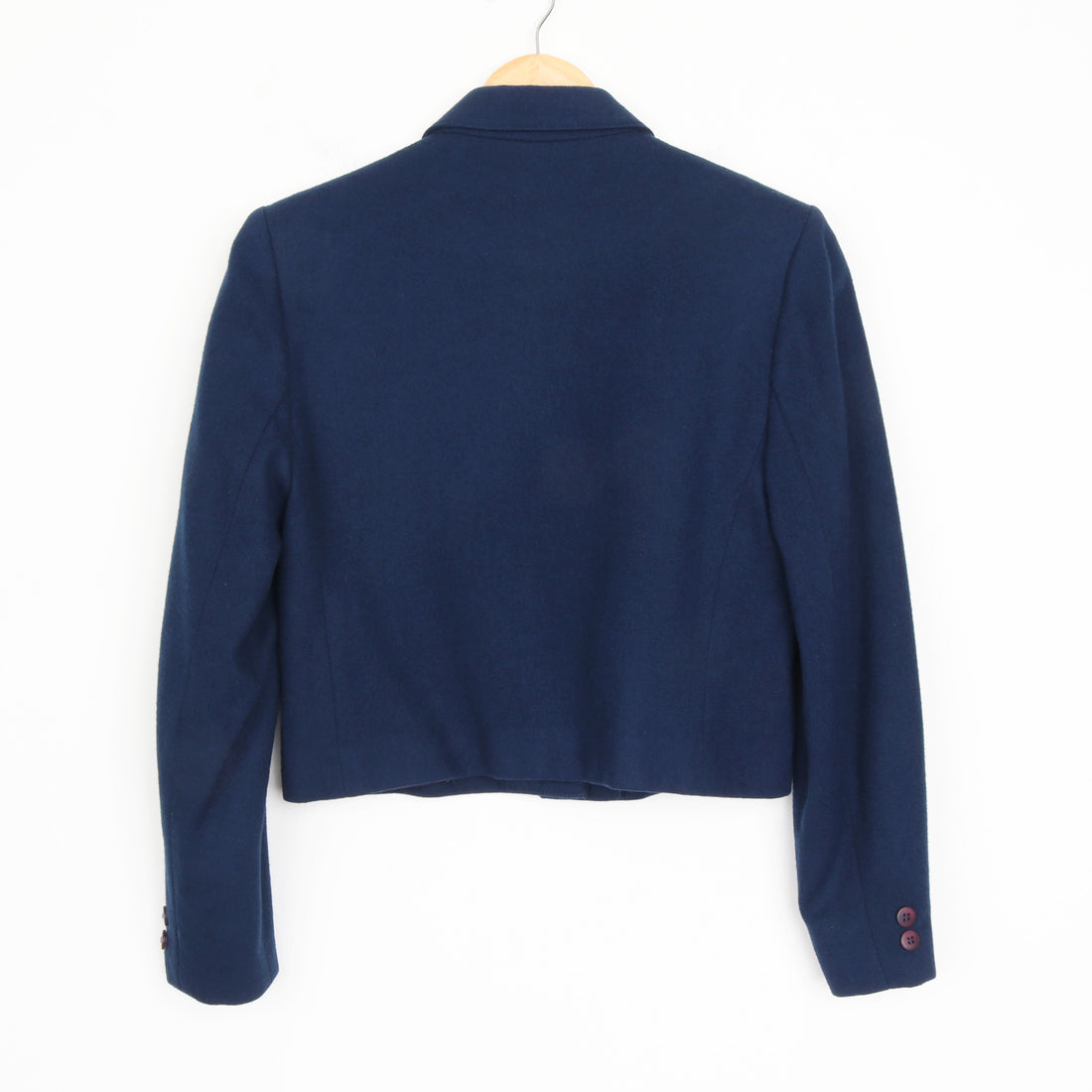 70s Navy 100% Wool Crop Blazer XS/S
