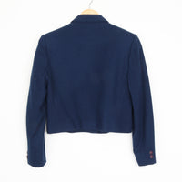 70s Navy 100% Wool Crop Blazer XS/S
