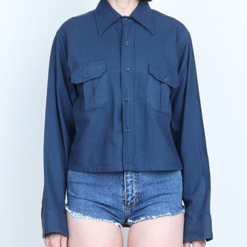 70s Wool / Cotton Crop Shirt