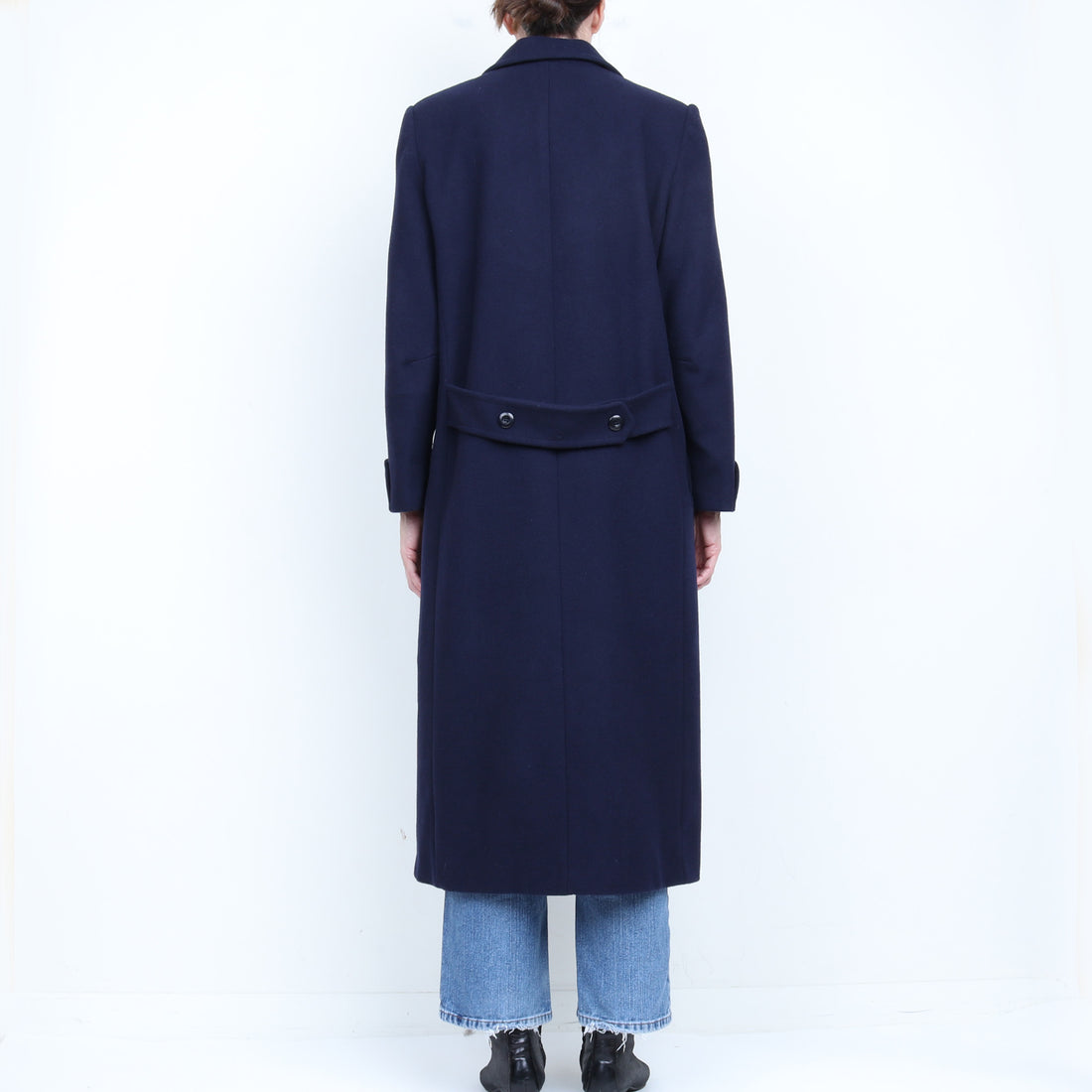 Navy 100% Wool Coat