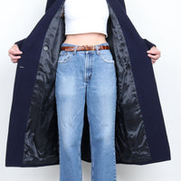 Navy 100% Wool Coat