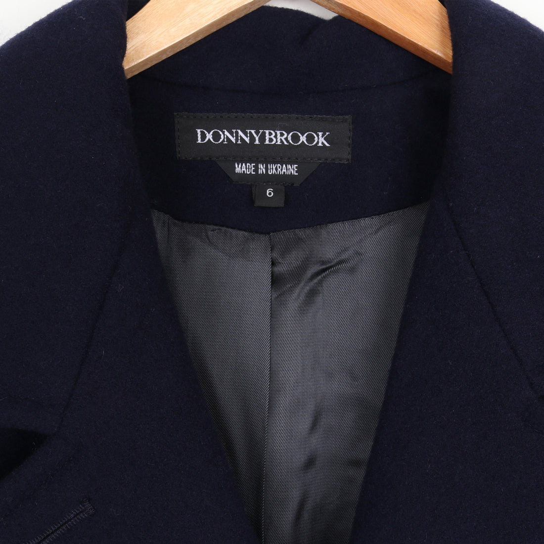 Navy 100% Wool Coat