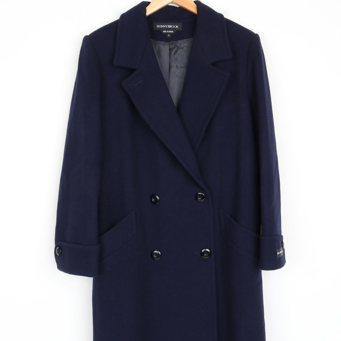 Navy 100% Wool Coat