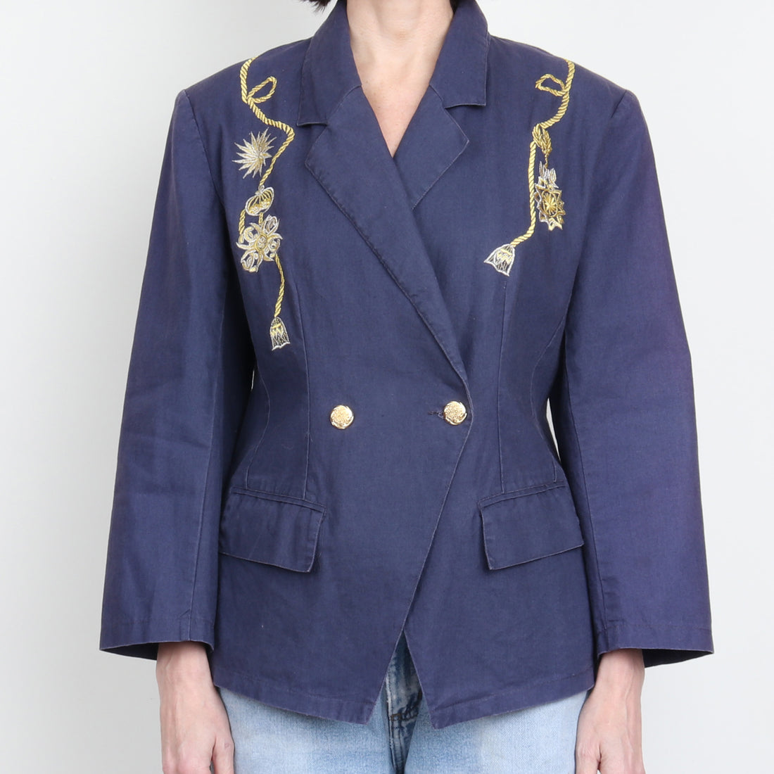 Ramie/Cotton Nautical Blazer