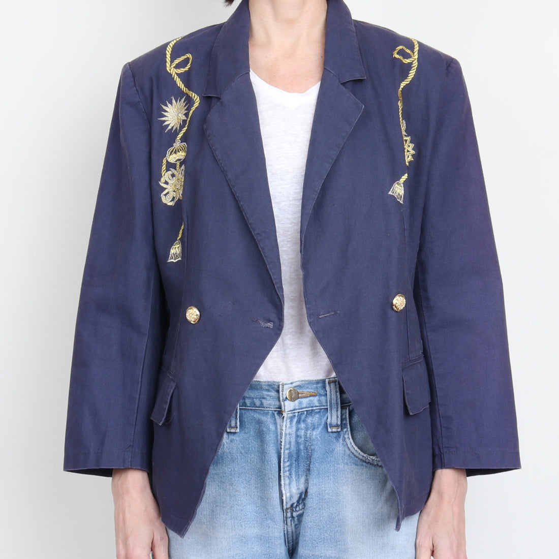 Ramie/Cotton Nautical Blazer
