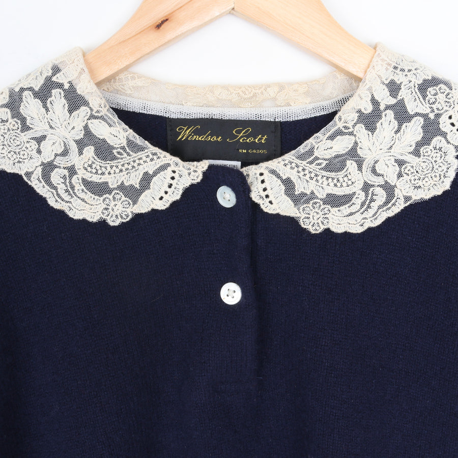 Lace Collar Lambswool Sweater