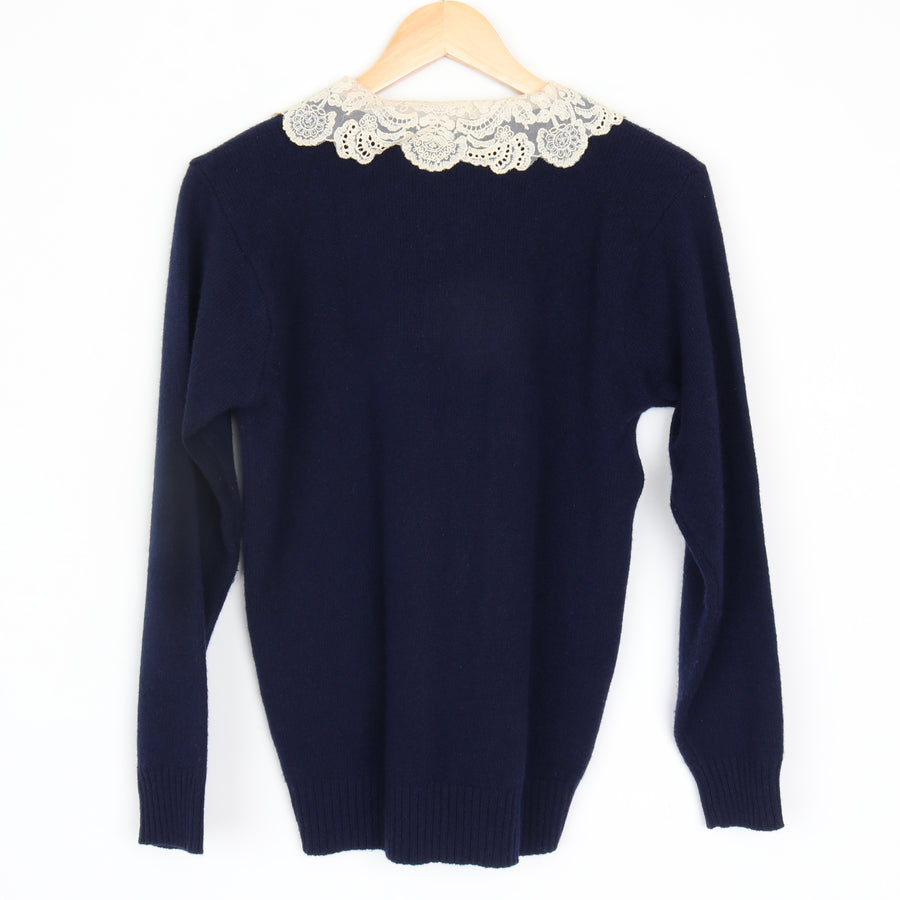 Lace Collar Lambswool Sweater