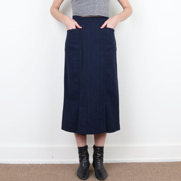 70s Navy wool Midi / Maxi Skirt