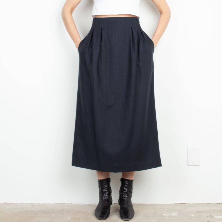Navy Wool Skirt Suit XL