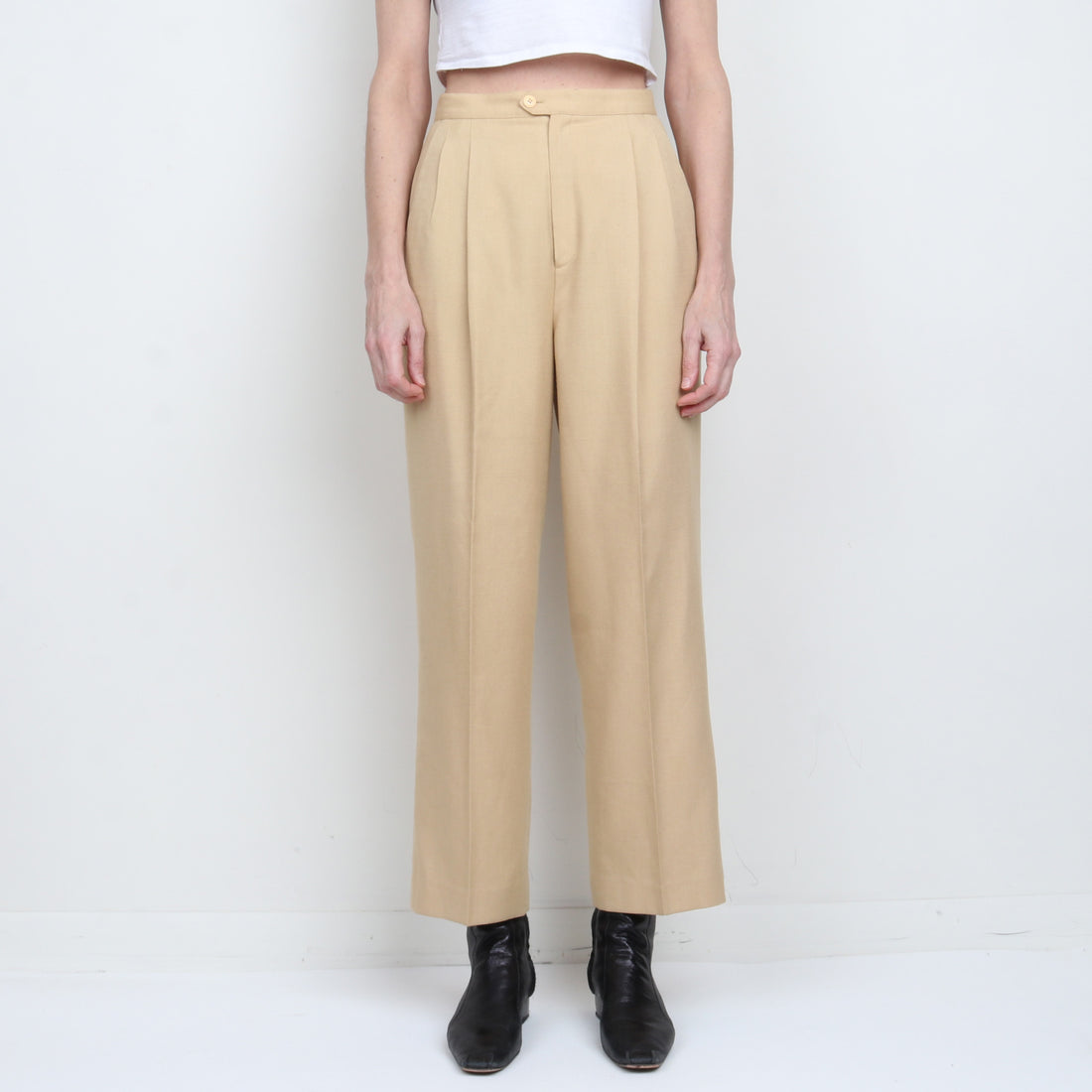 Neutral Pleated Trouser