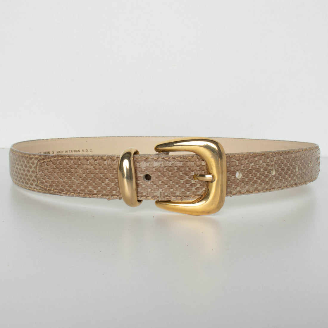 Nude Snakeskin Belt