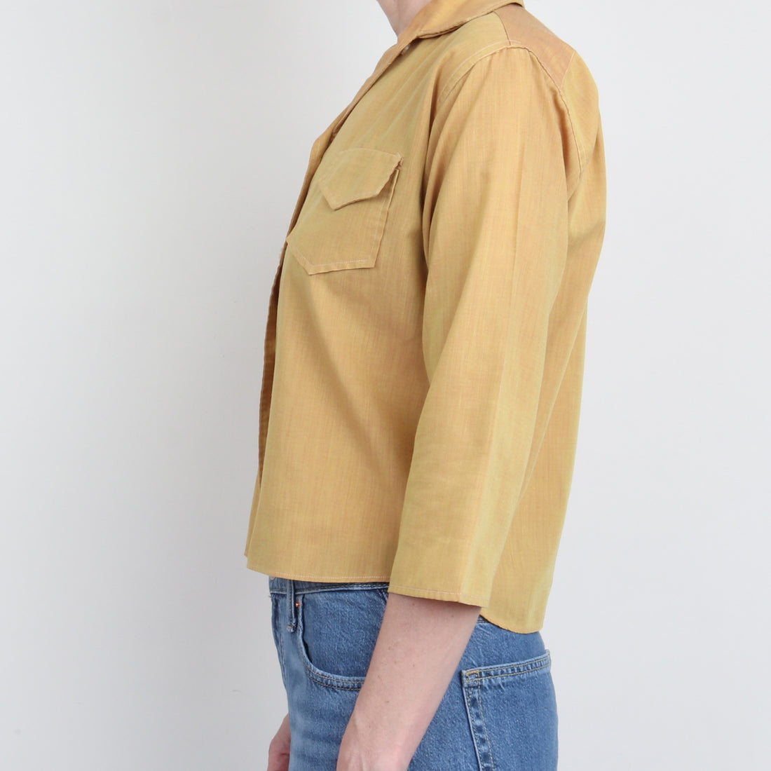 1950s Ochre Crop Shirt M
