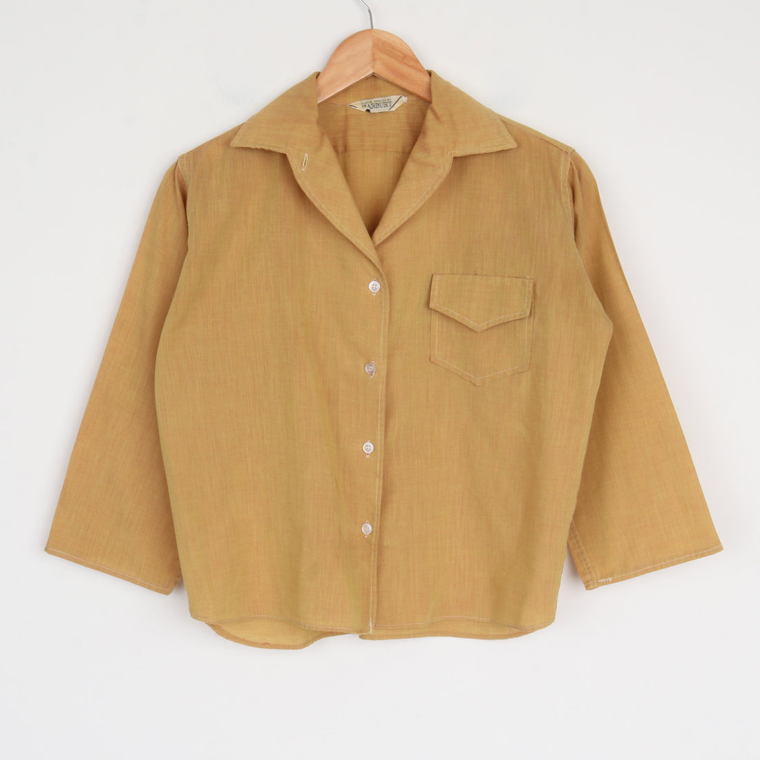 1950s Ochre Crop Shirt M