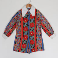 70s Printed Shorts Romper Size 8-10