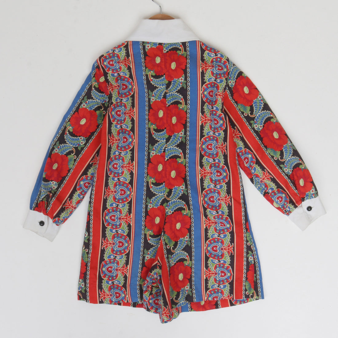 70s Printed Shorts Romper Size 8-10