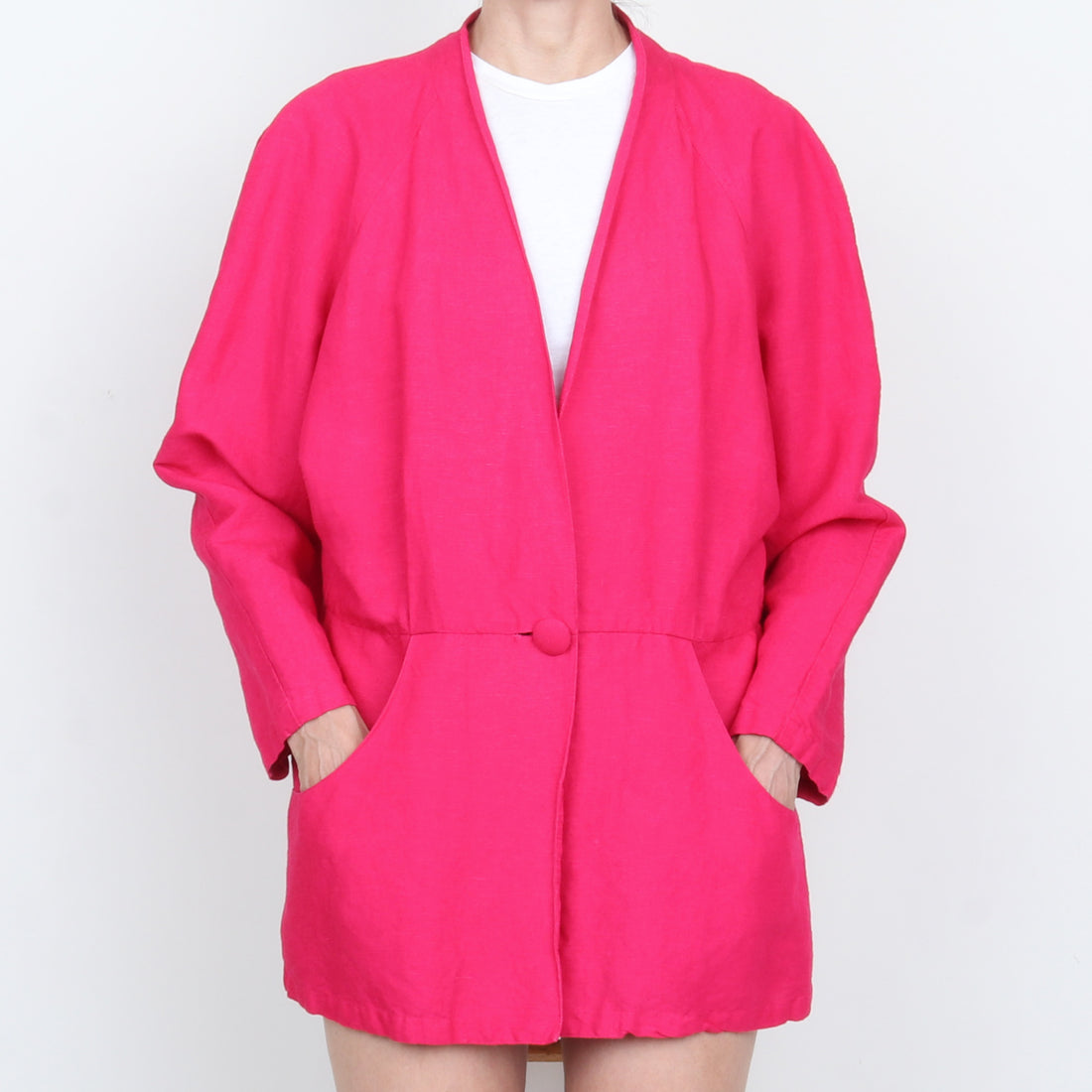 Magenta Linen Jacket