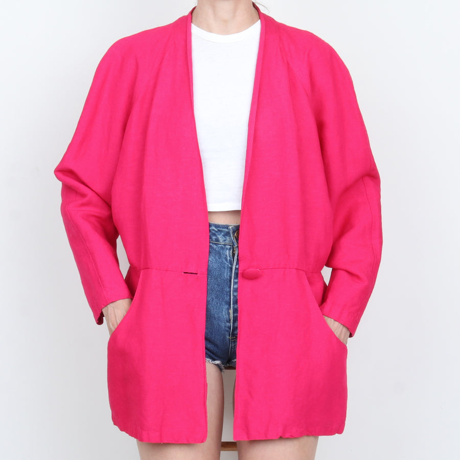 Magenta Linen Jacket