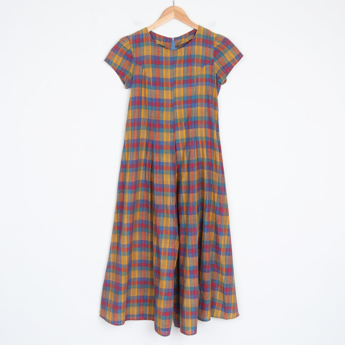 1970s Plaid Culotte Jumpsuit XS