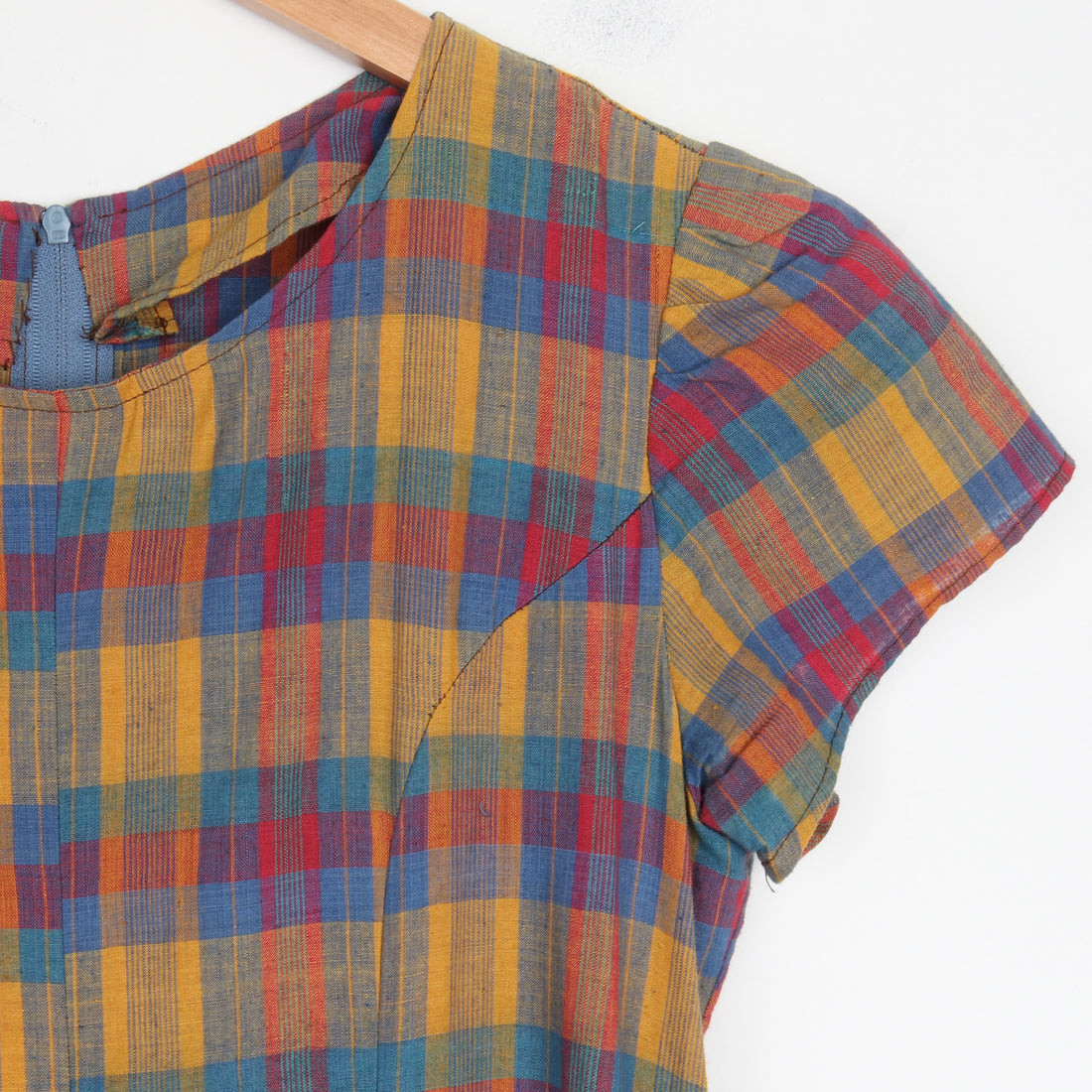 1970s Plaid Culotte Jumpsuit XS