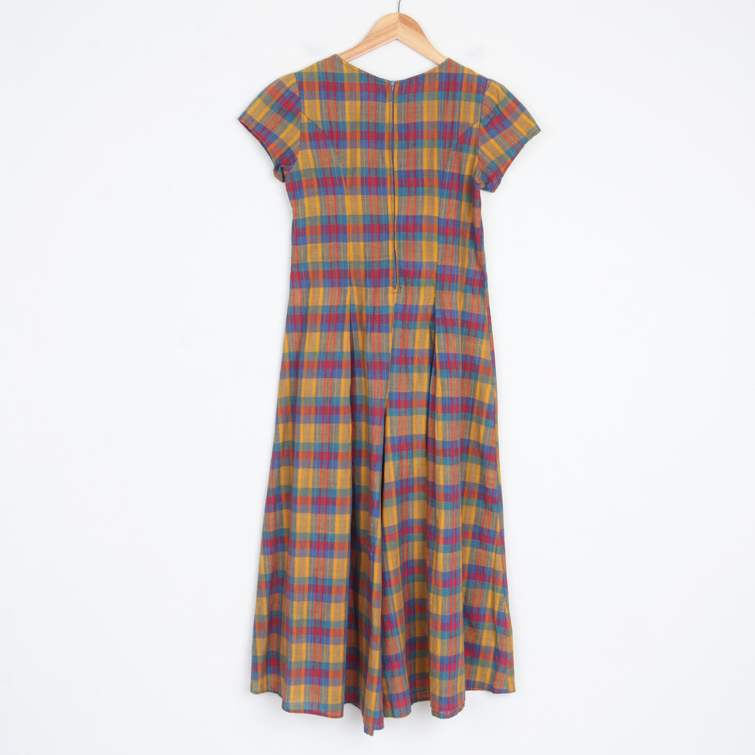 1970s Plaid Culotte Jumpsuit XS