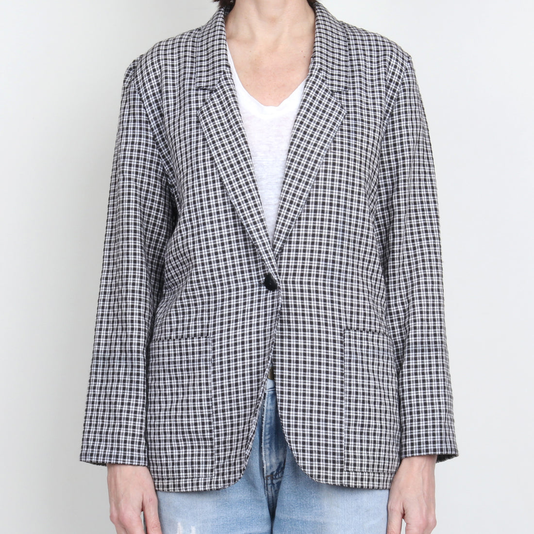 Lightweight Plaid Blazer