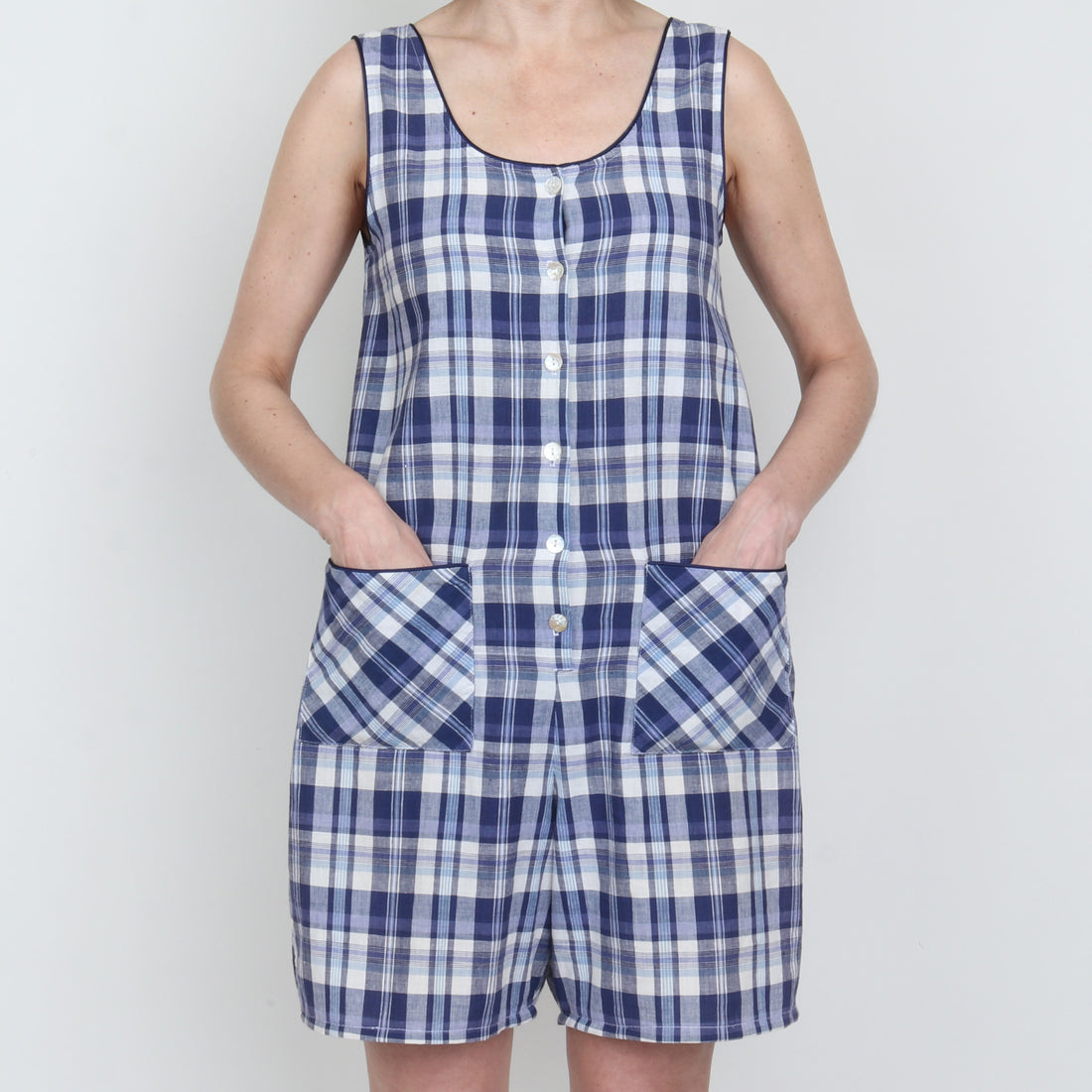 Plaid Cotton Romper