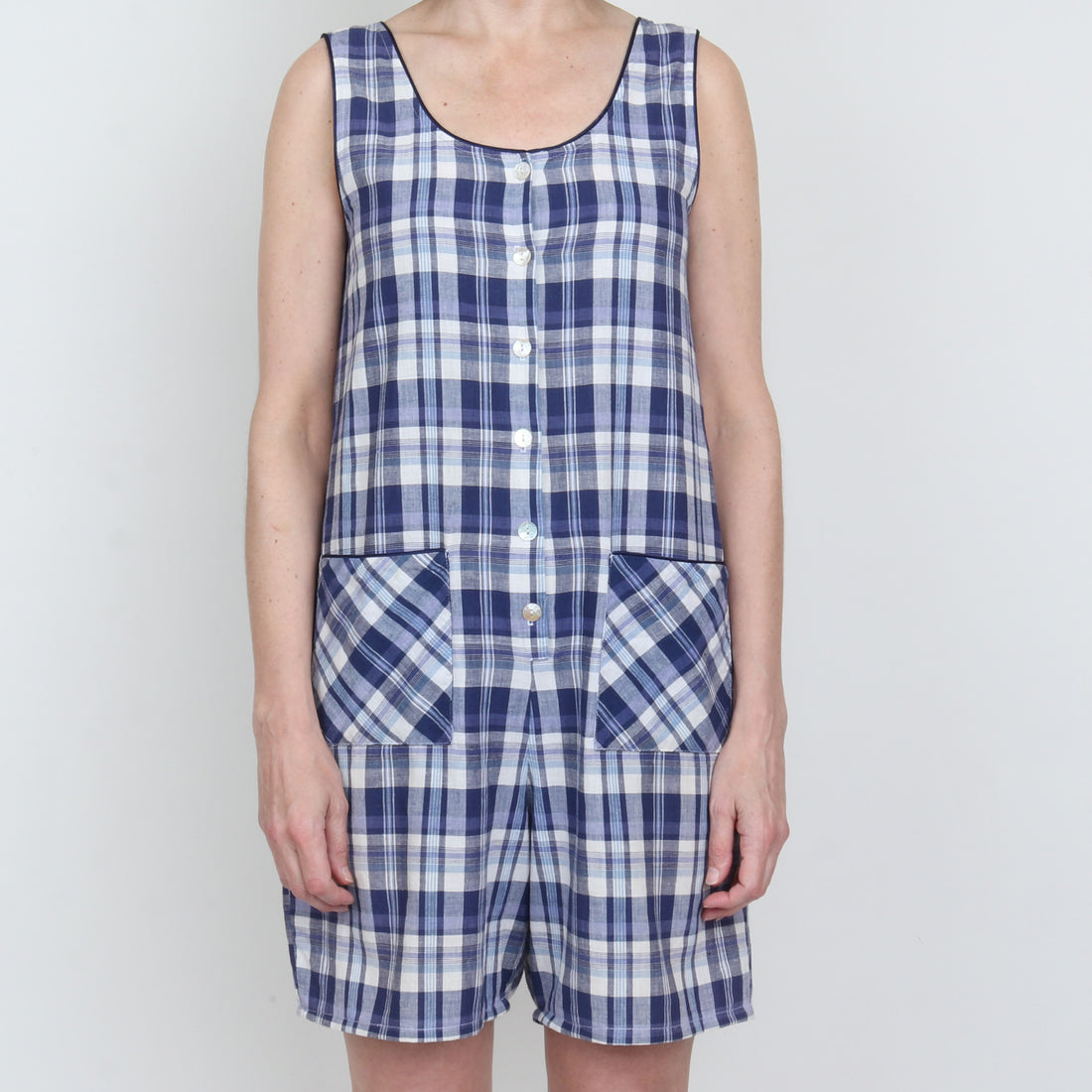 Plaid Cotton Romper