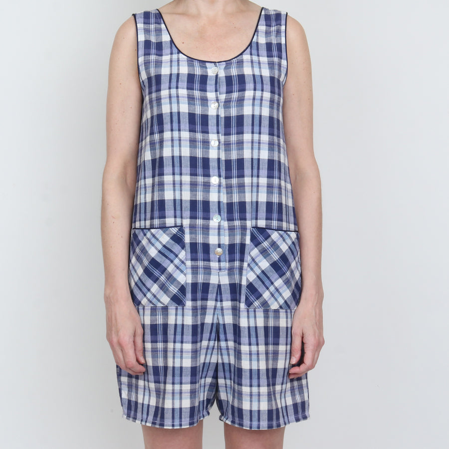 Plaid Cotton Romper