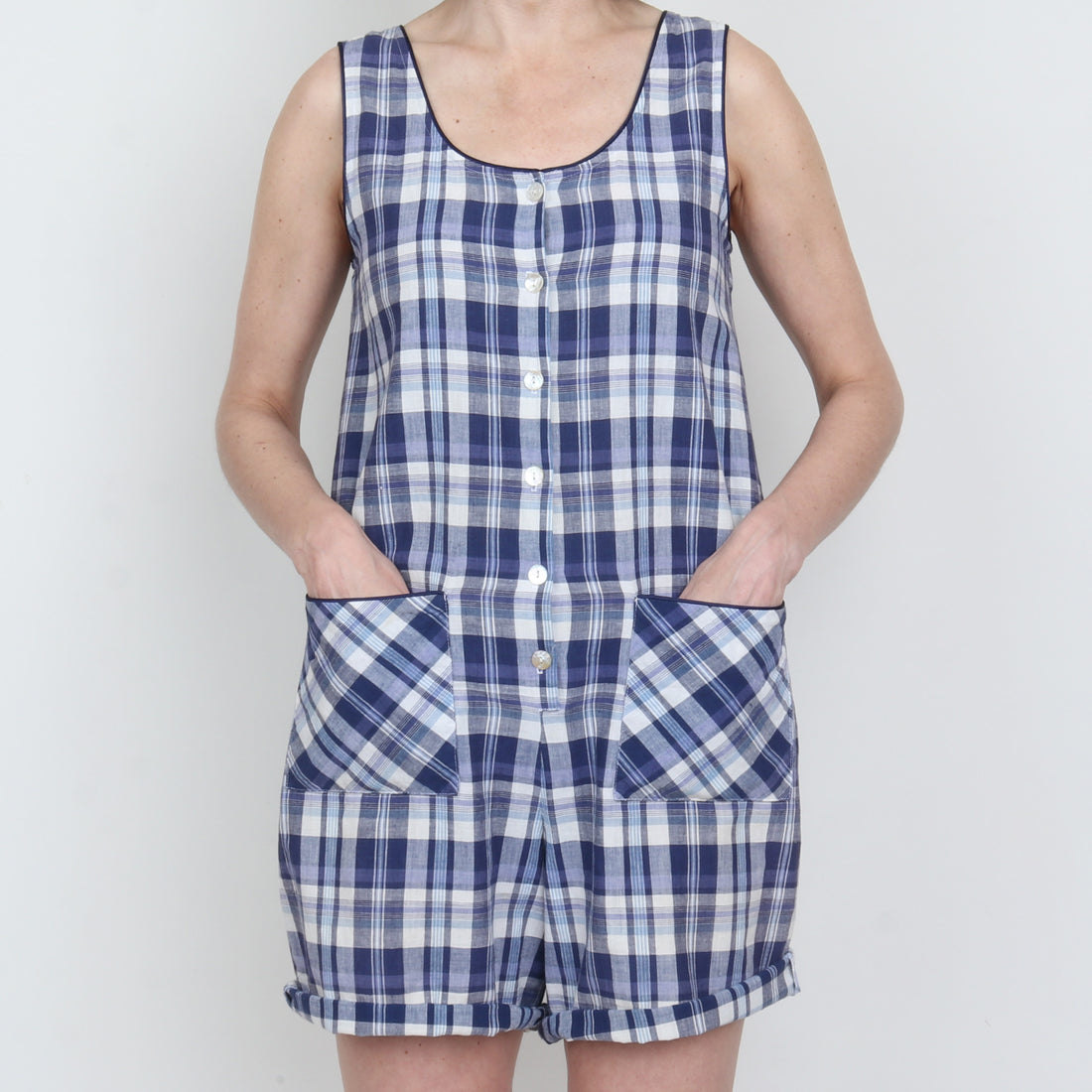Plaid Cotton Romper