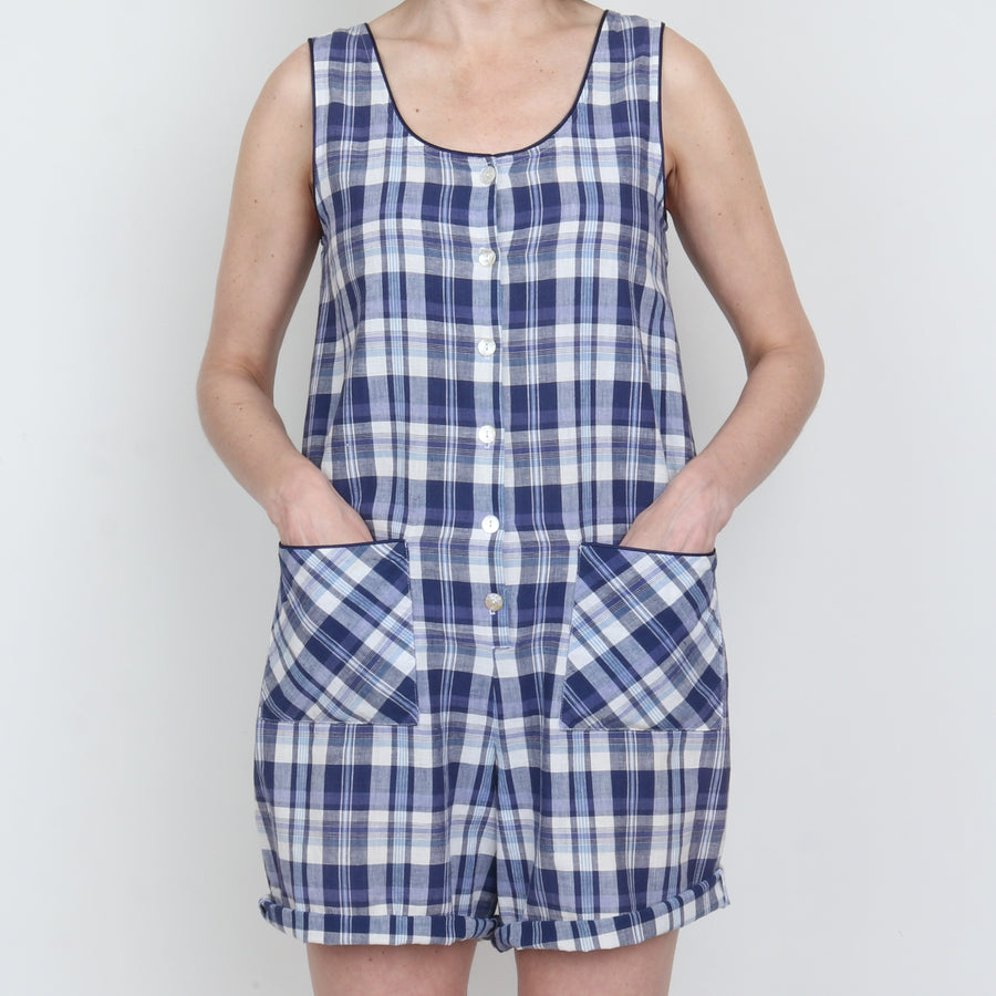 Plaid Cotton Romper