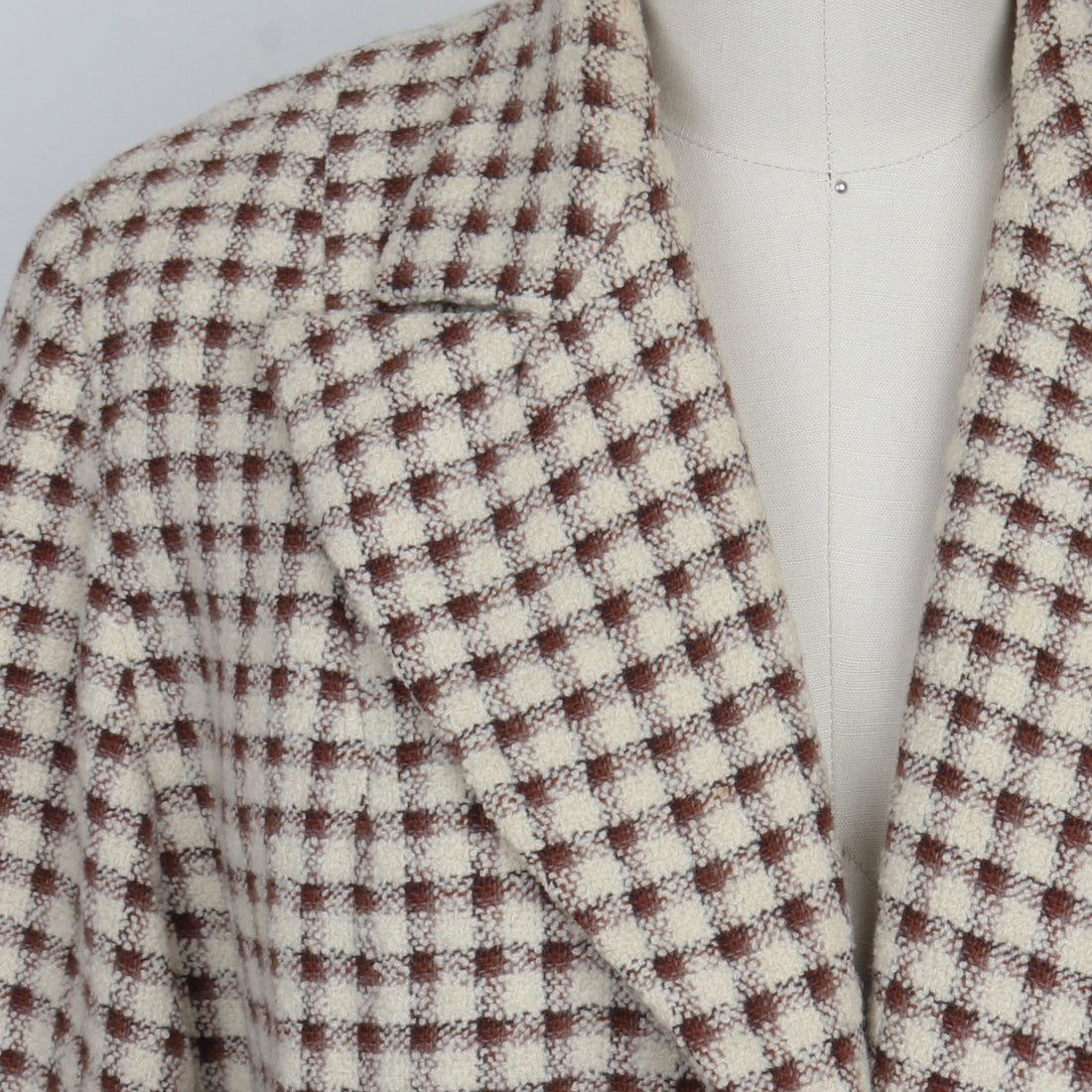 1960s Gingham Plaid Wool Jacket