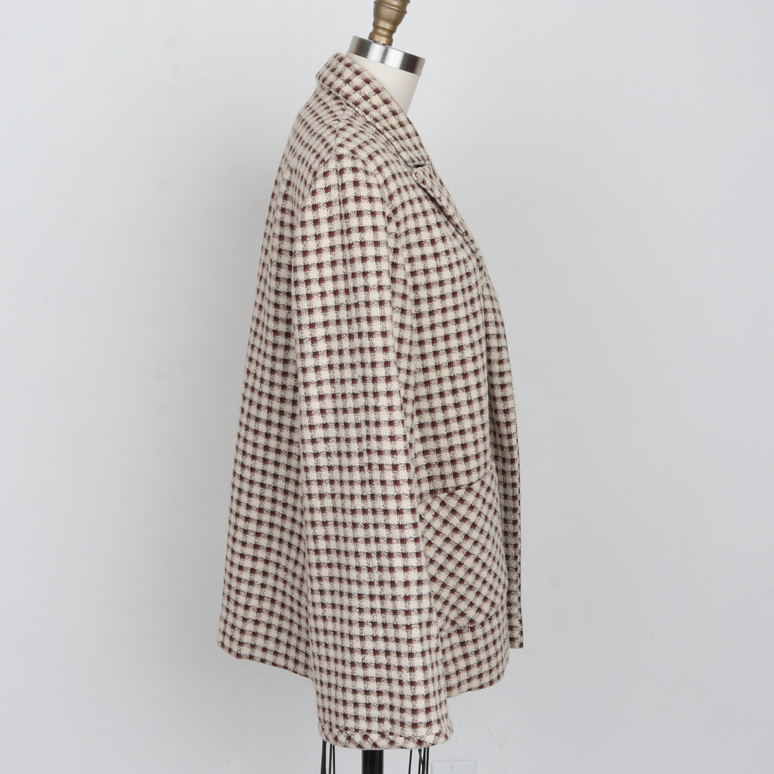 1960s Gingham Plaid Wool Jacket