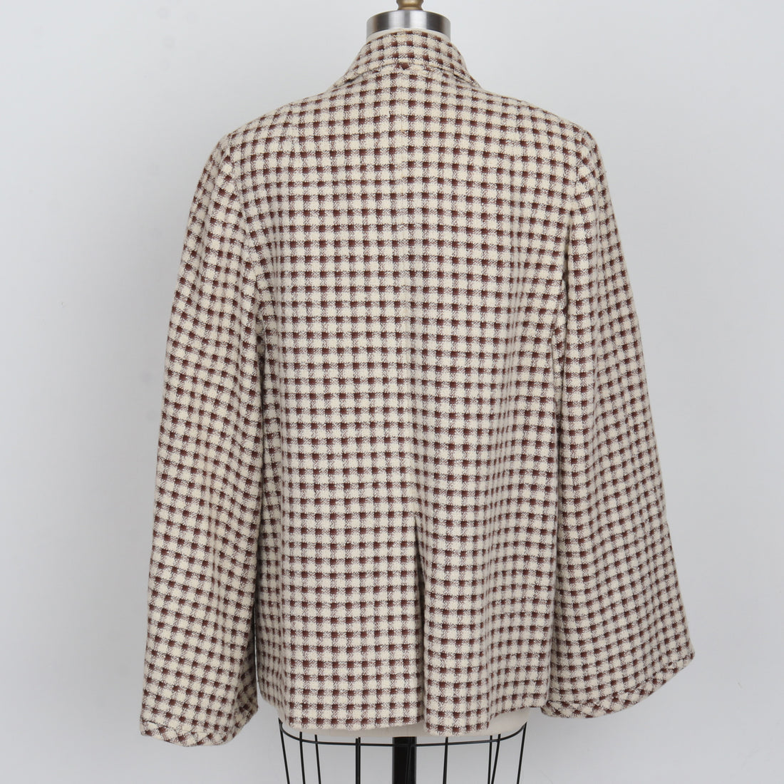 1960s Gingham Plaid Wool Jacket