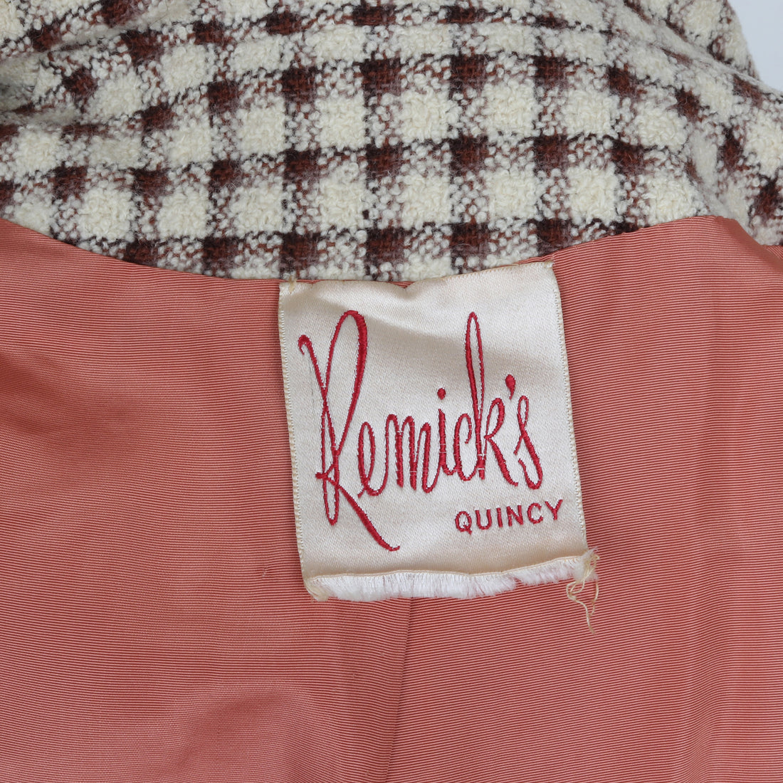 1960s Gingham Plaid Wool Jacket