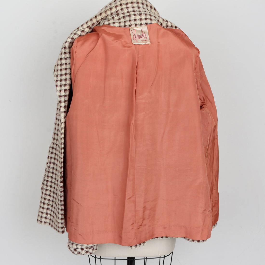 1960s Gingham Plaid Wool Jacket
