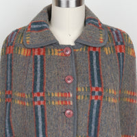 Plaid Wool Cape Coat