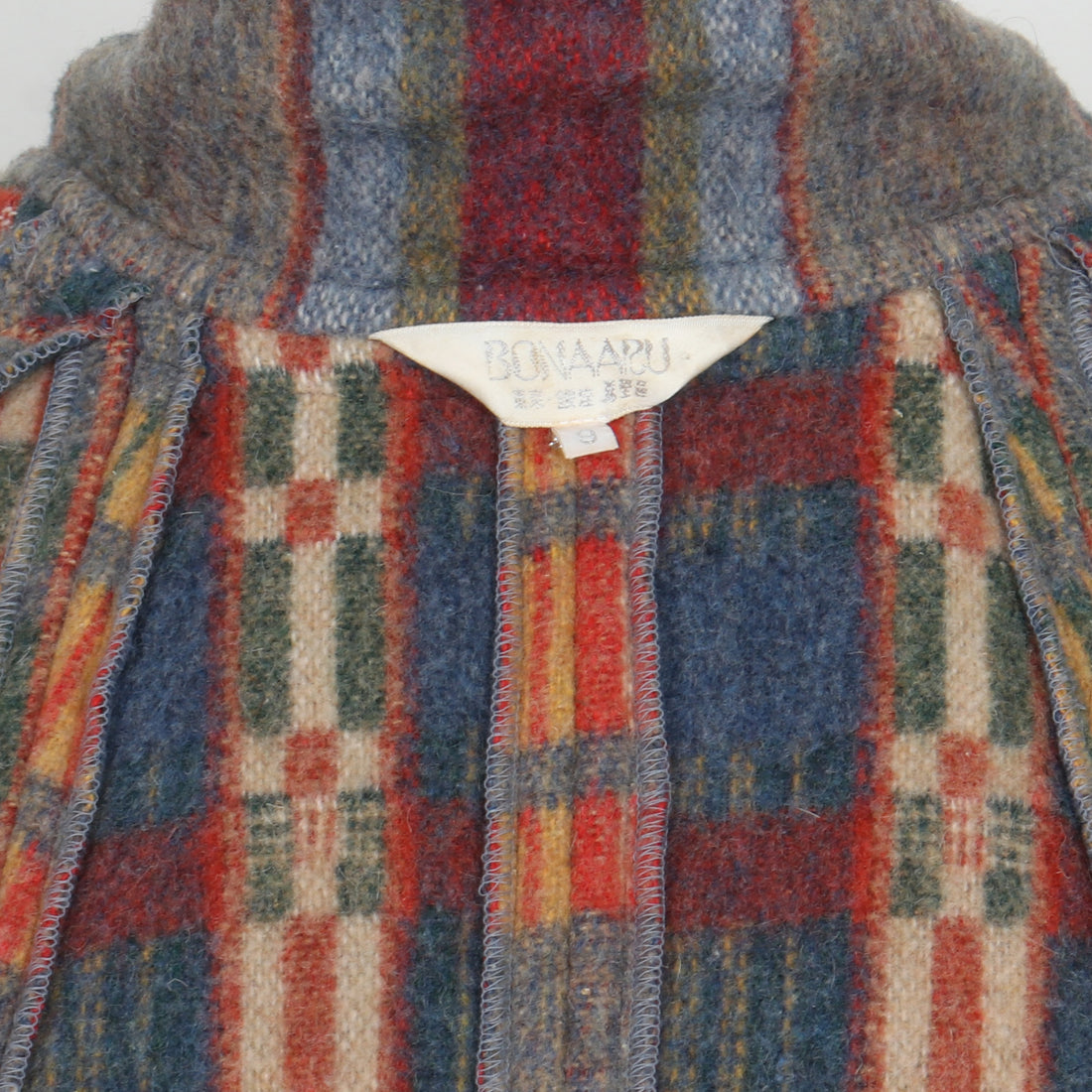 Plaid Wool Cape Coat