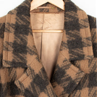 60s Belgium Plaid Wool Coat