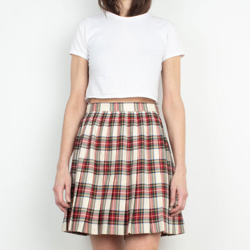 Plaid Wool Skirt M