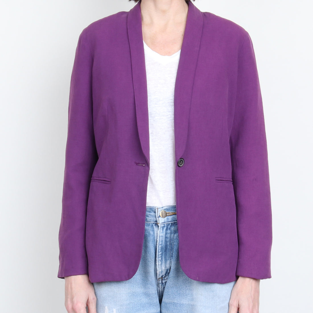 Purple Silk/linen Blazer