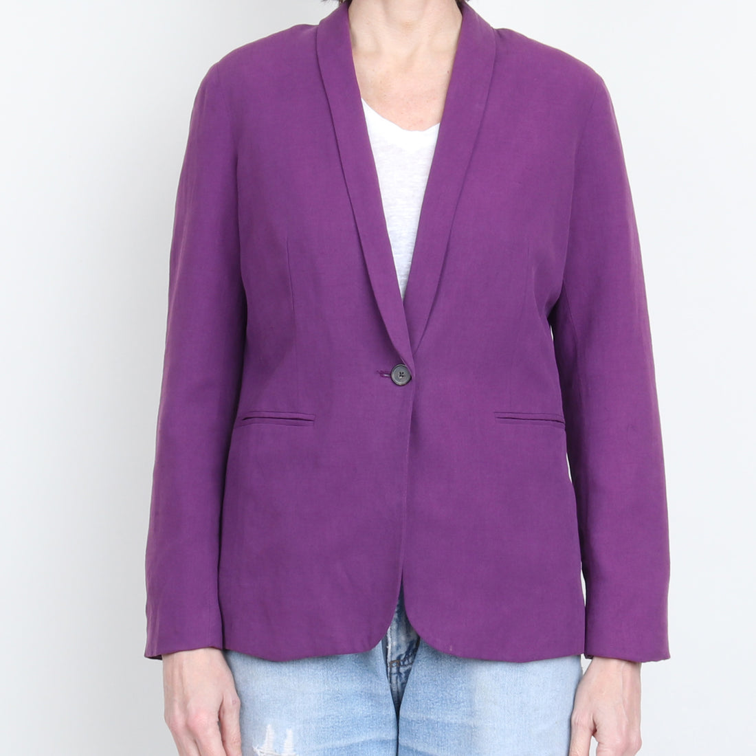 Purple Silk/linen Blazer